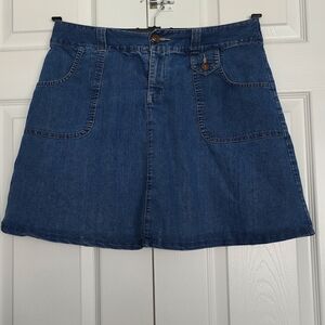 White Stag Denim Mini Skort with Pockets, size 6